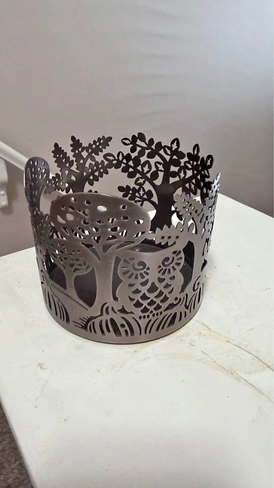 Bath & Body Works Slatkin 3-Wick Candle Holder - Owl & Tree