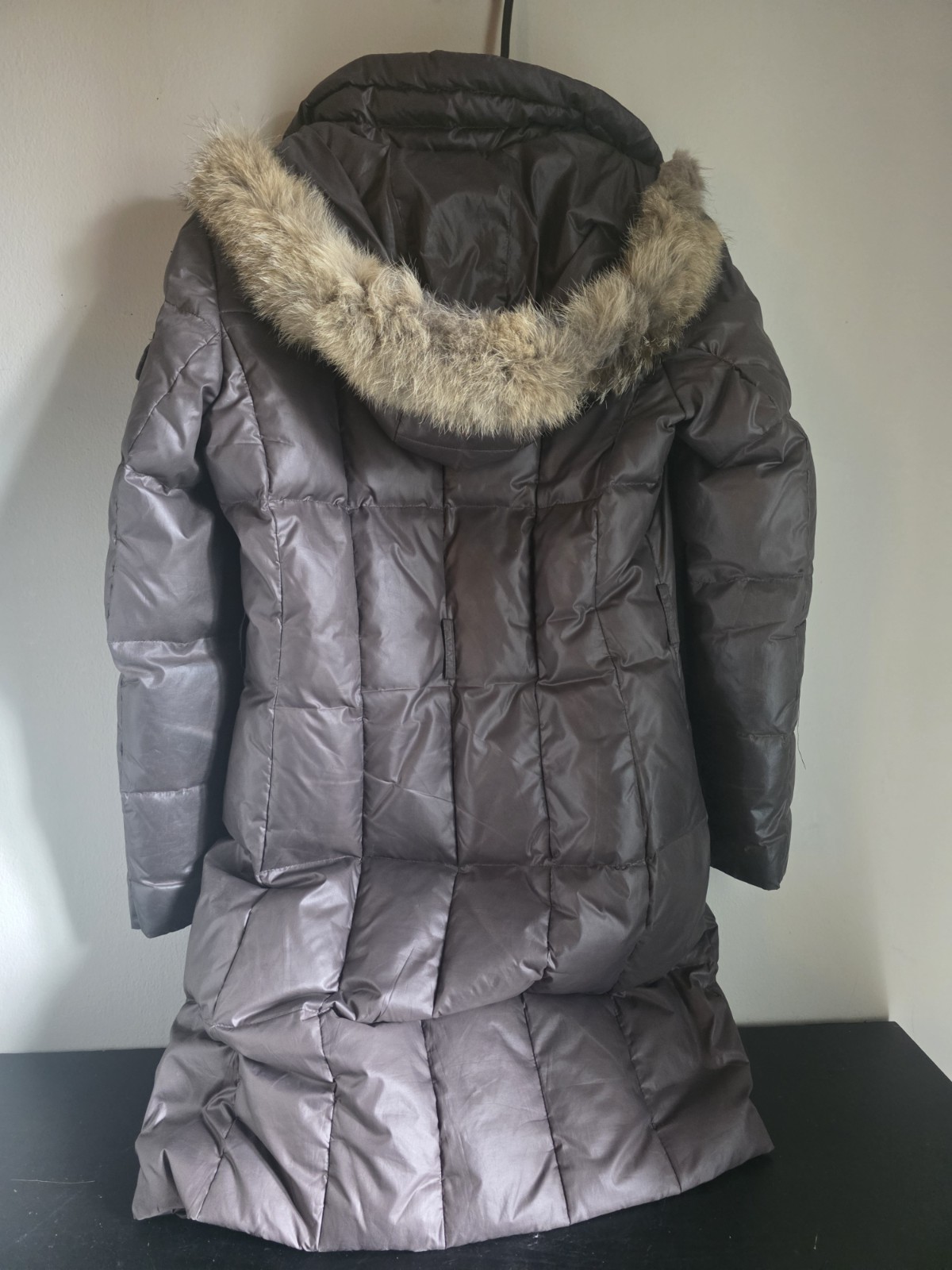 Andrew Marc Women's Long Puffer Coat - Metallic Grey, Faux Fur H - photo 2