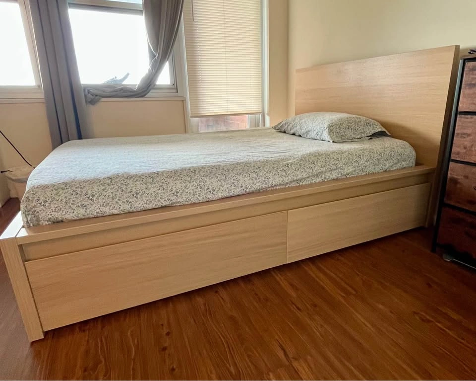 MALM High Bed Frame with 2 Large Storage Drawers - Full Size - photo 2