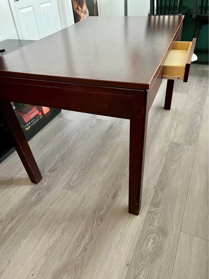 Moving Sale! Dark Burgundy Solid Wood Desk - photo 2