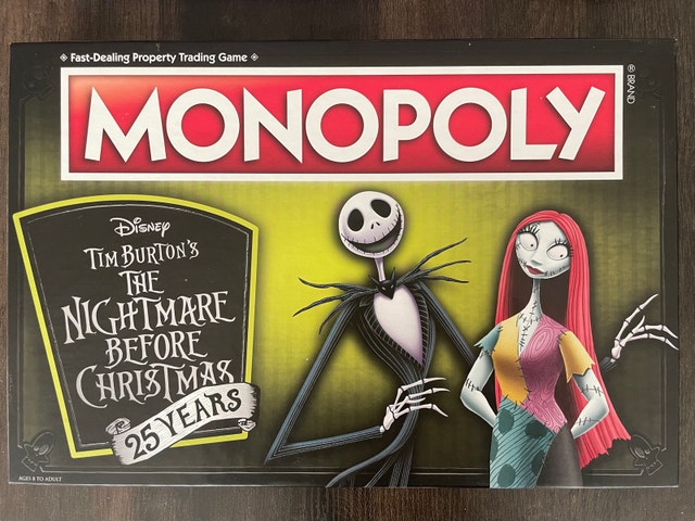 Nightmare Before Christmas 25 Year Monopoly Set