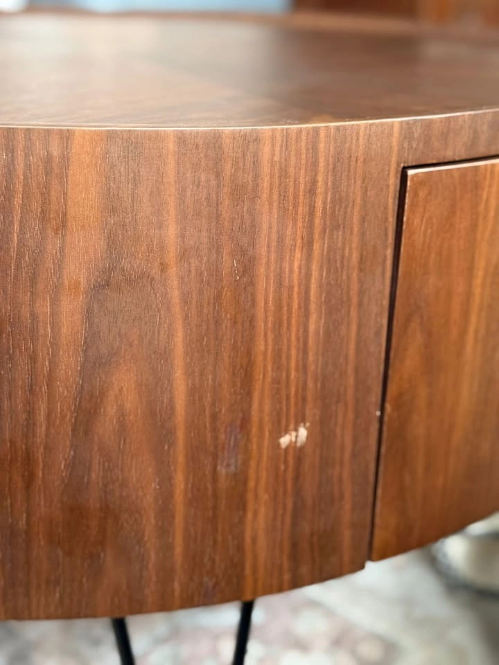 Mid-Century Modern Round Coffee Table with Storage - photo 4