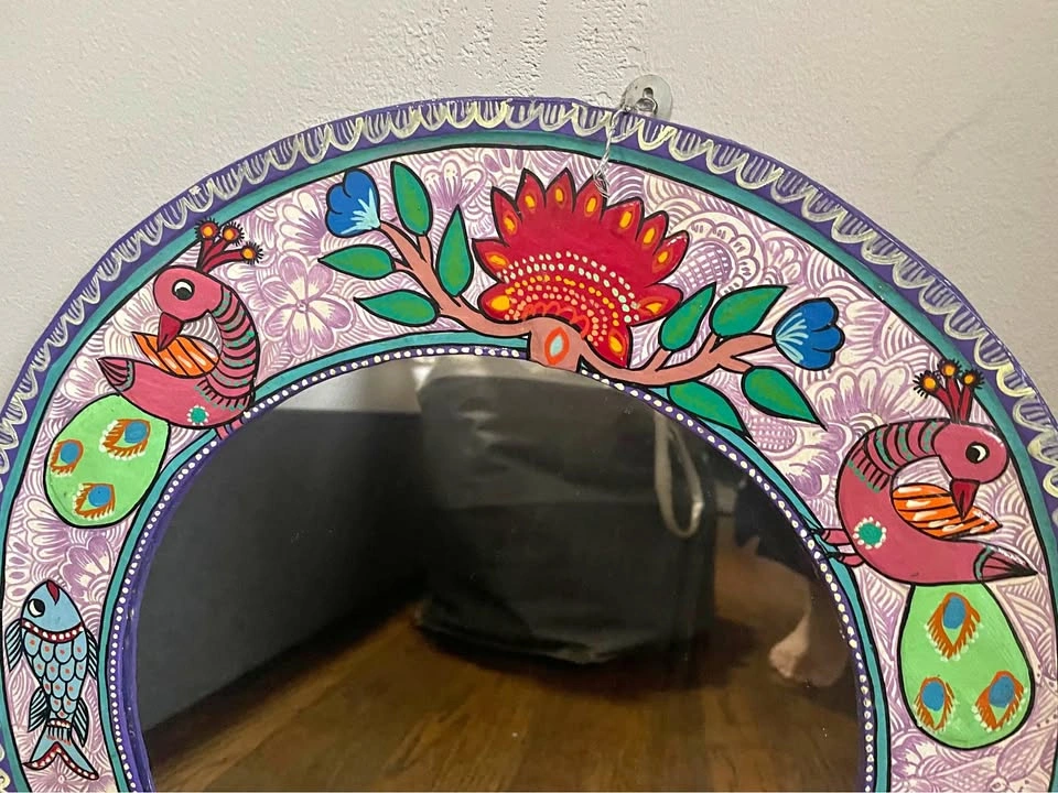 Hand painted 16 inch mirror