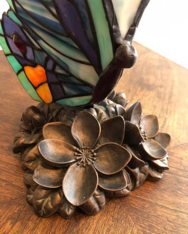 Vintage Tiffany Style Butterfly Table Lamp - photo 4