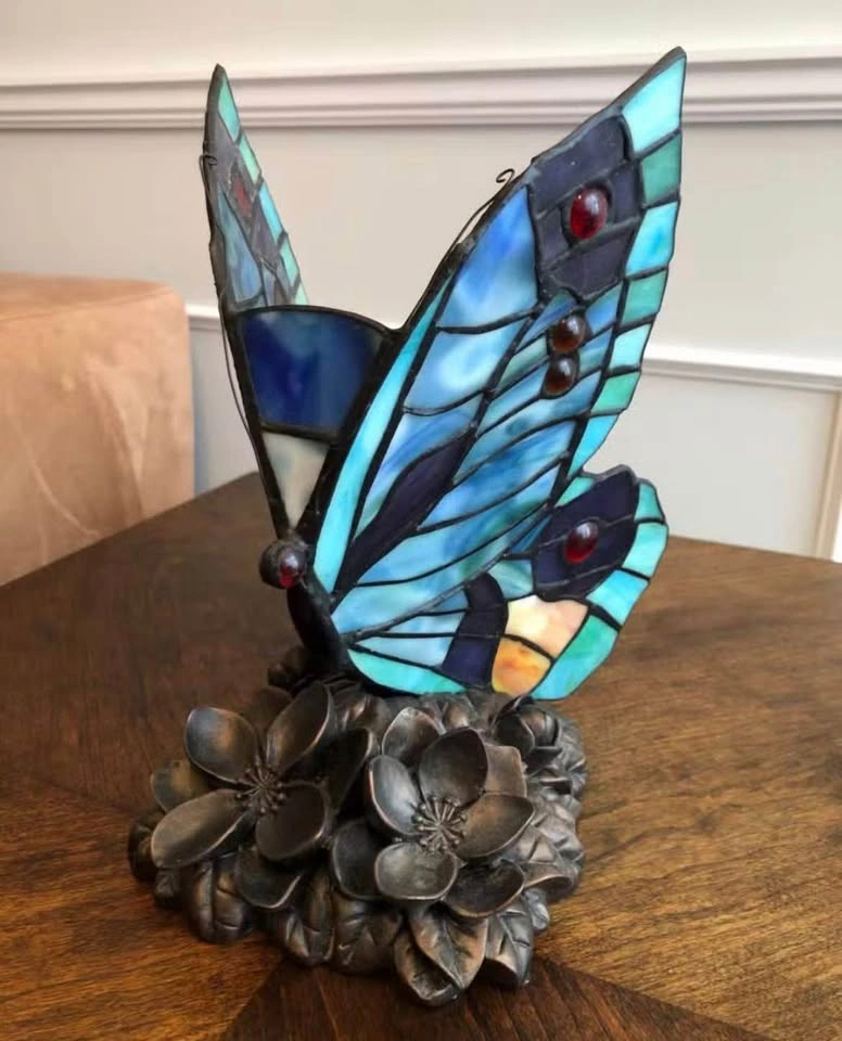 Vintage Tiffany Style Butterfly Table Lamp - photo 5