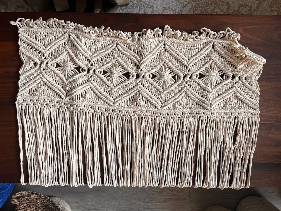Boho macrame wall art piece - white - photo 2