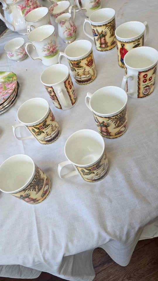 Set of 9 Duchess Fine Bone China Mugs – Made in England