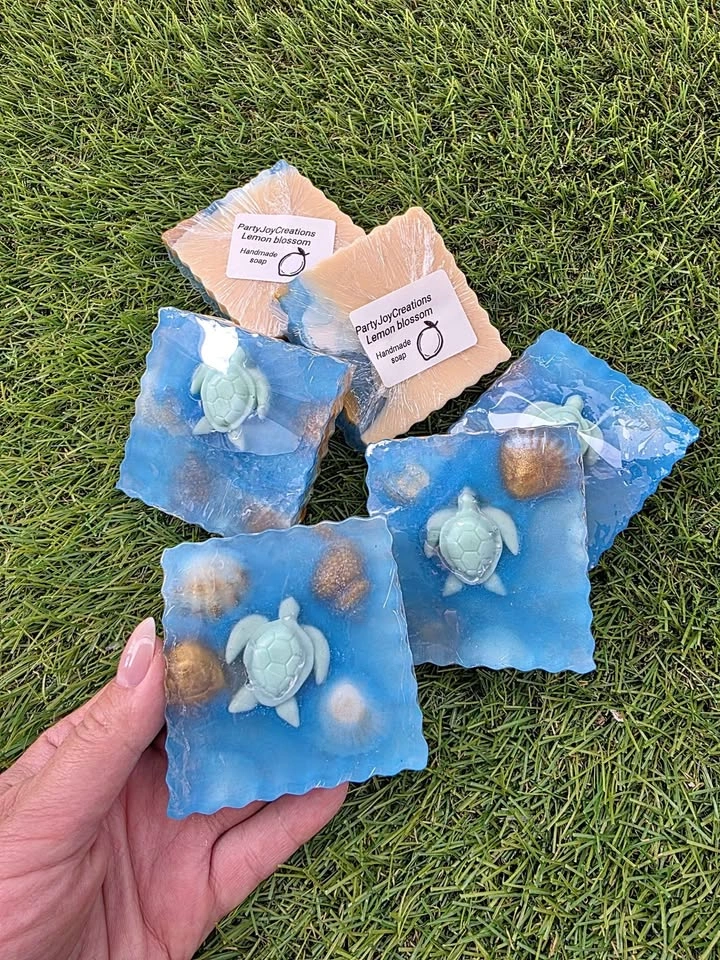 Handmade Soap Bars - Lemon Blossom & Ocean Turtle Designs