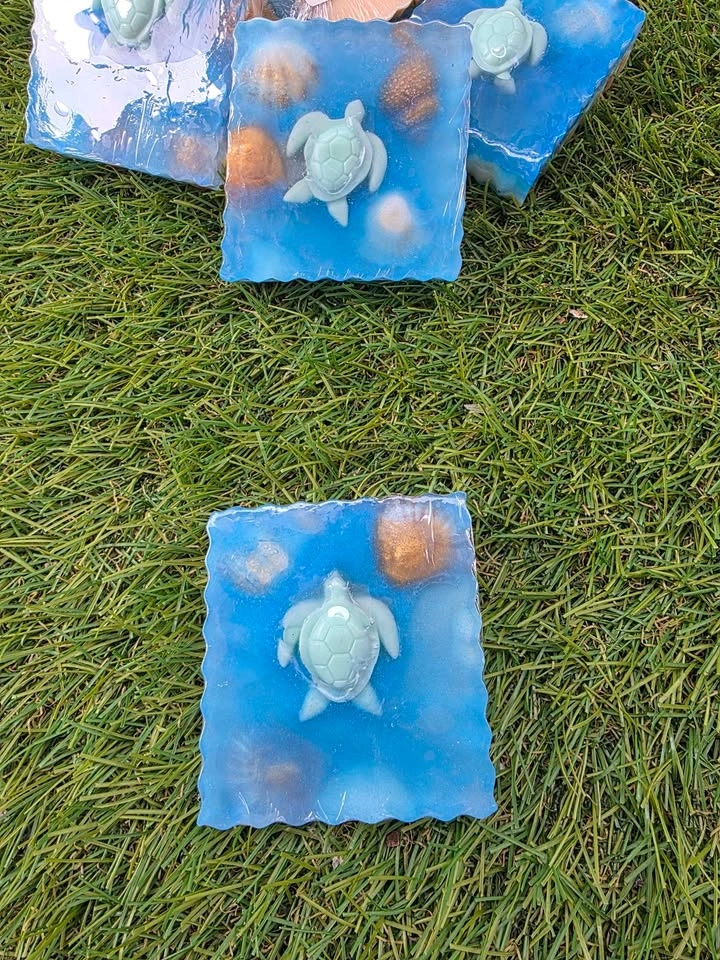 Handmade Soap Bars - Lemon Blossom & Ocean Turtle Designs - photo 3