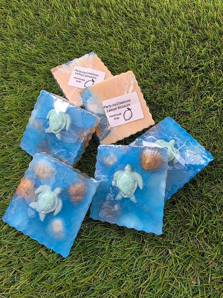 Handmade Soap Bars - Lemon Blossom & Ocean Turtle Designs - photo 4