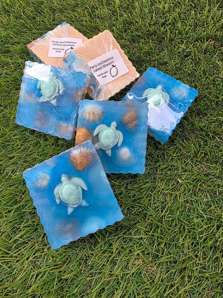 Handmade Soap Bars - Lemon Blossom & Ocean Turtle Designs - photo 5
