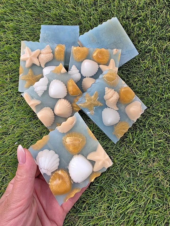 Ocean themed seashell starfish soaps