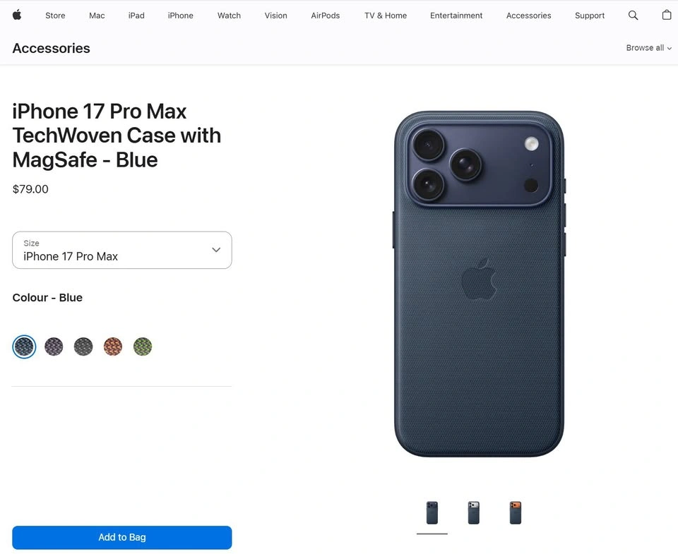 Apple iPhone 17 Pro Max TechWoven Case - Blue - photo 4