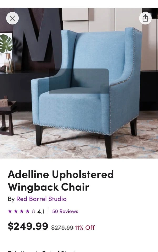 New Upholstered Wingback Chair - photo 2