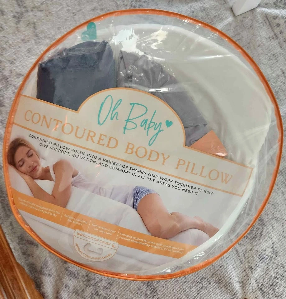 Contoured Pregnancy Body Pillow (2 Covers)