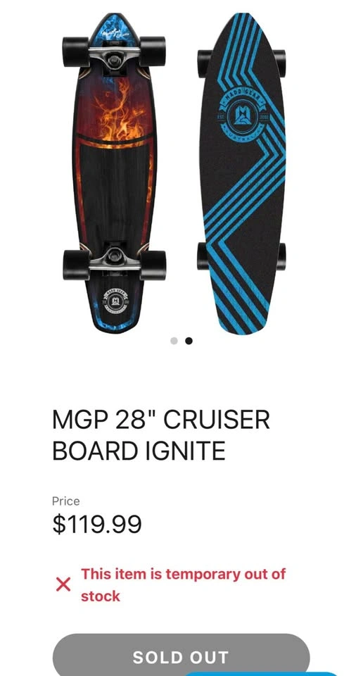 New MGP 28" Cruiser Board Ignite Skateboard - photo 2