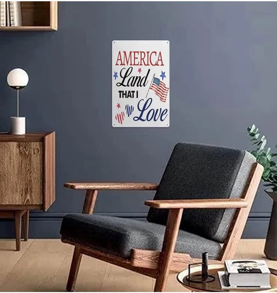 America Land That I Love Metal Tin Sign - Patriotic American Fla - photo 4