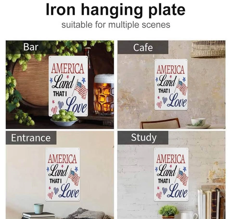 America Land That I Love Metal Tin Sign - Patriotic American Fla - photo 5