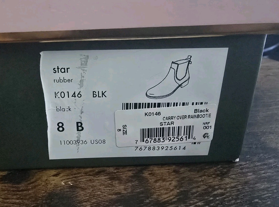 Kate Spade STAR Rubber Rain Bootie Black Size 8 - photo 5