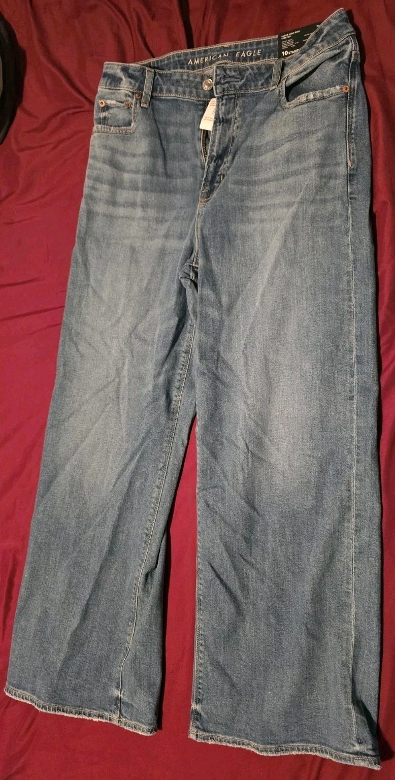 American Eagle Jeans Women Dreamy Drape Wide Leg 10