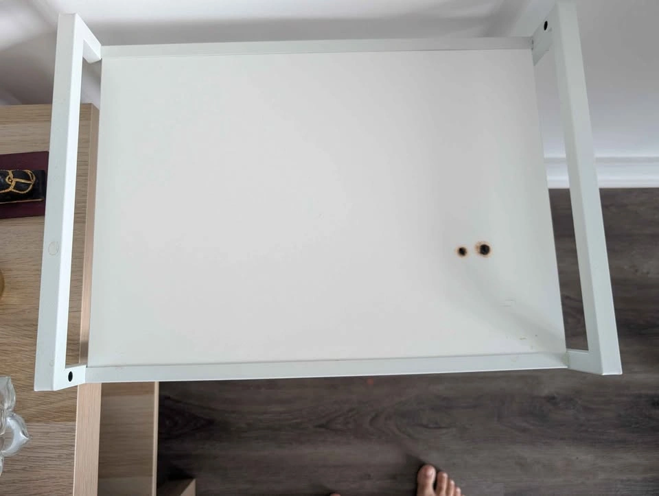 White Rolling Utility Bedside Table - photo 4