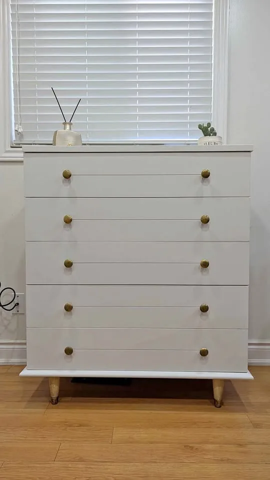 Refinished MCM Tallboy Dresser Chest of Drawers. Can Deliver thumbnail