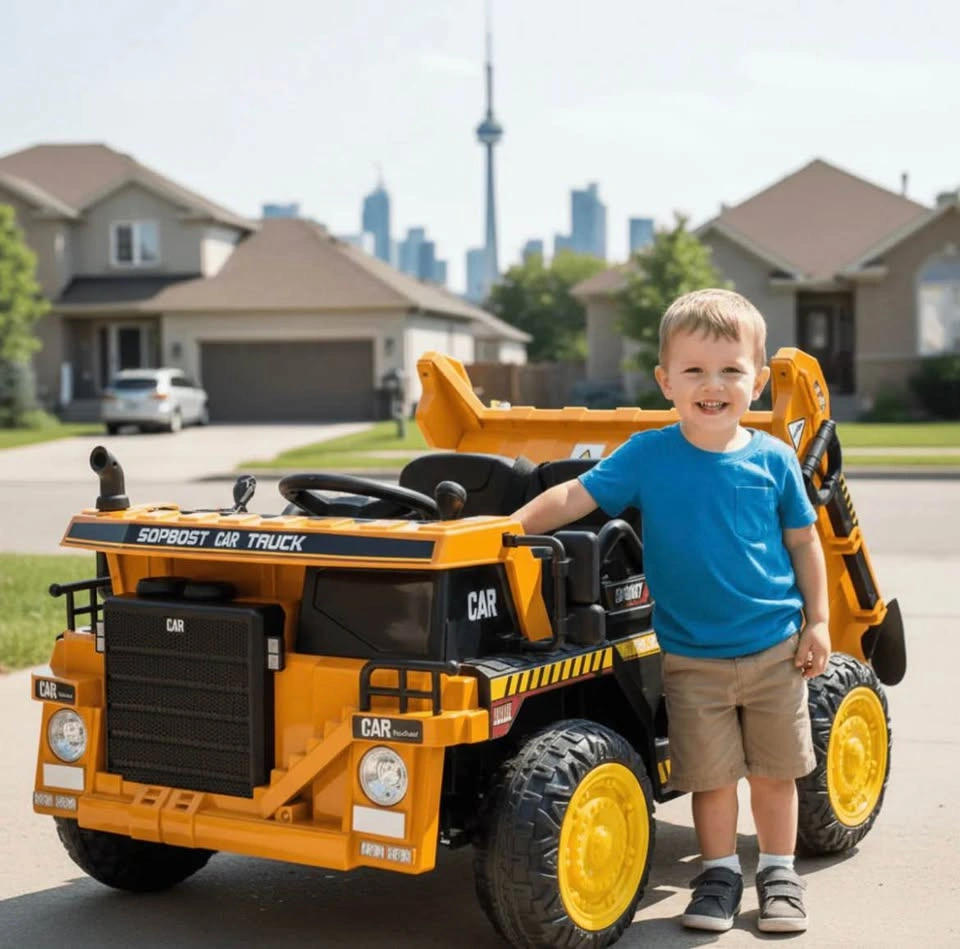 NEW SEALED 12V Kids Ride-On Dump Truck w/ RC & Rubber Wheels - photo 4