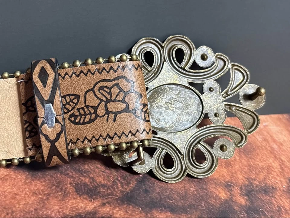 Boho Western Belt with Turquoise Buckle - photo 3
