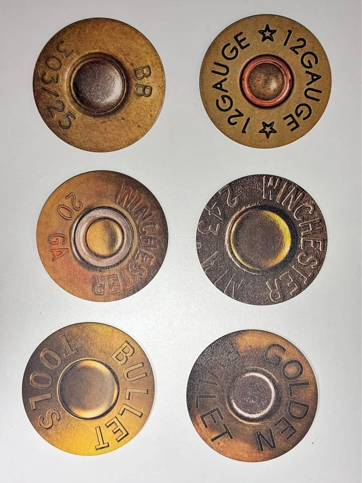 Set of 6 Bullet Coasters Shotgun Shell Hunting Man Cave Decor