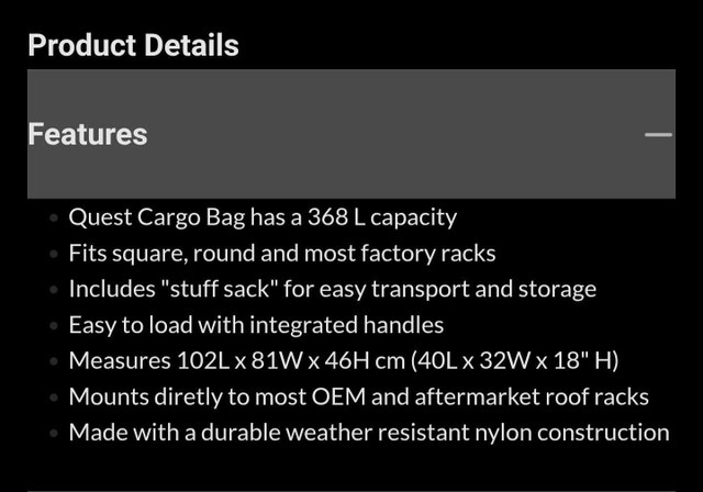 Thule Quest Rooftop Cargo Bag - photo 3