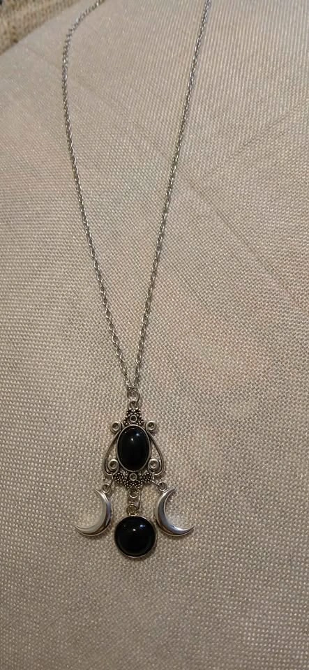 New Silver Black Moon Necklace - photo 2