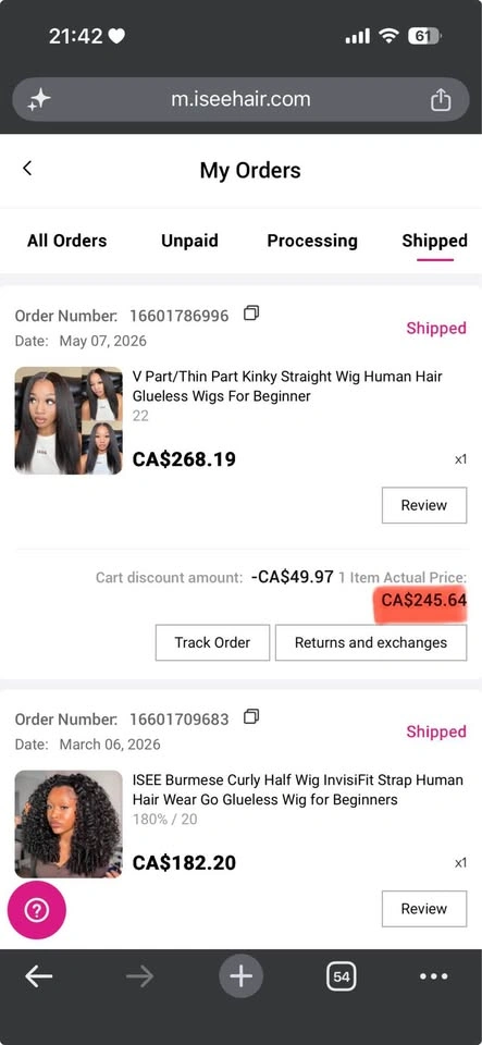 V Part Kinky Straight Human Hair Wig - Glueless Beginner Friendl - photo 5