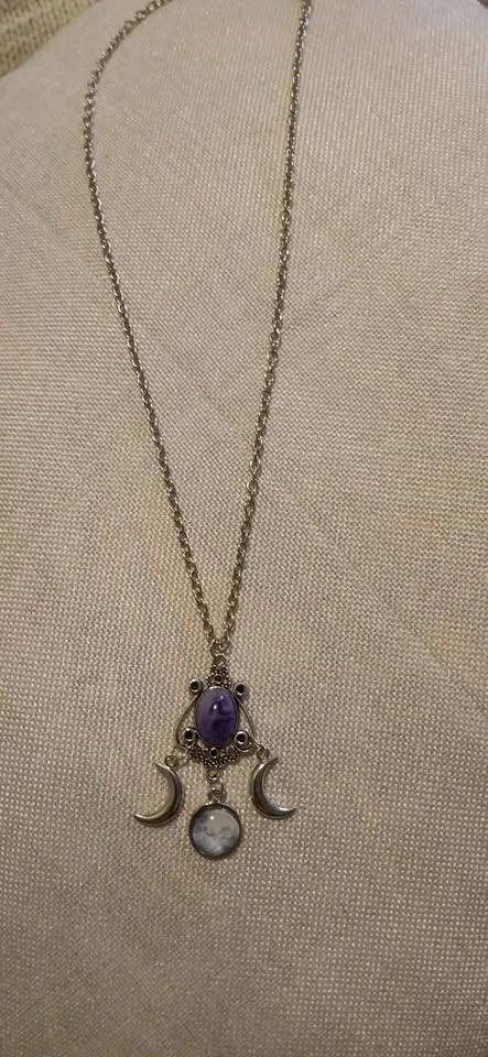 New Purple Amethyst Moon Necklace - photo 2