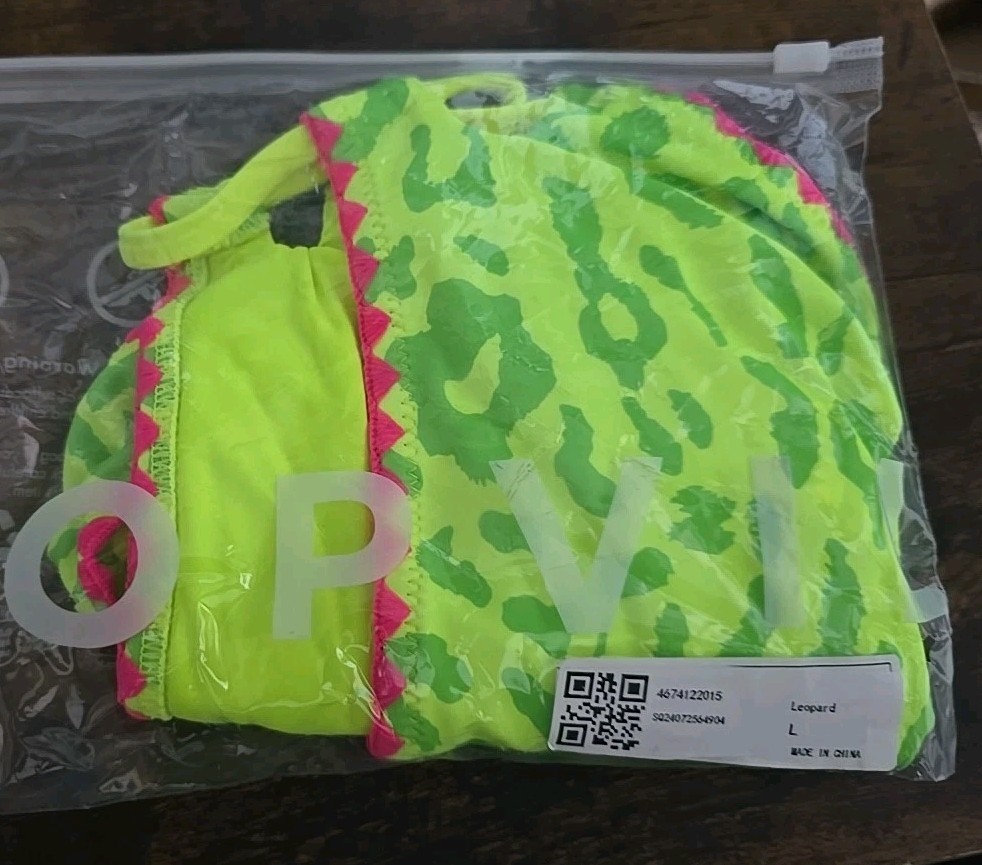 Popvil Neon Green Leopard Bikini Set XL Top, L Bottom - photo 3