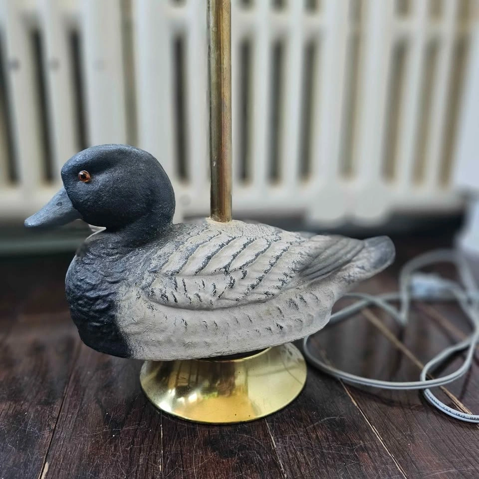 Vintage Duck Decoy Table Lamp Cottage Cabin Decor Brass Nature L - photo 3
