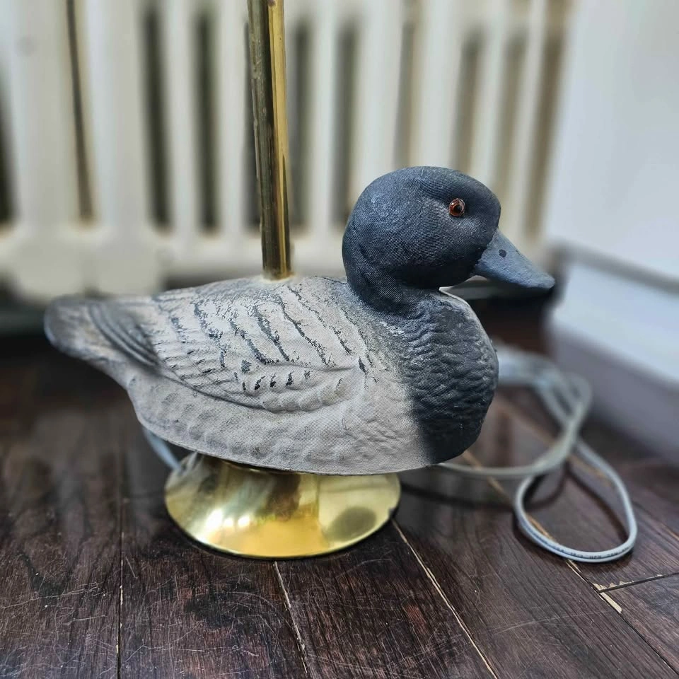 Vintage Duck Decoy Table Lamp Cottage Cabin Decor Brass Nature L - photo 5