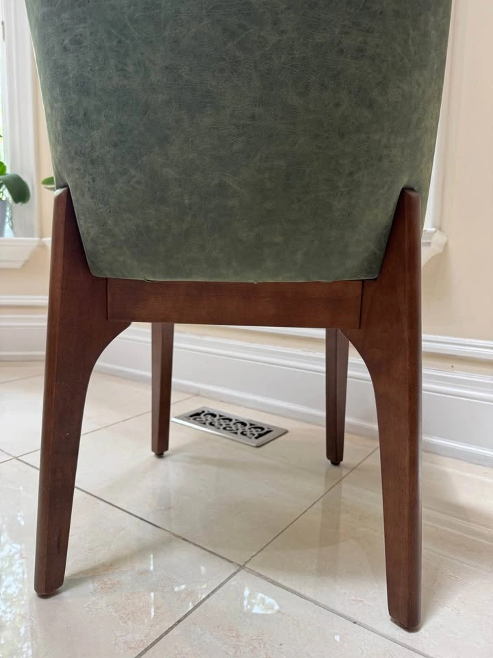 Set of 2 Modern Green Dining Chairs – Like New - photo 5