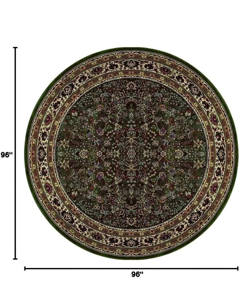 Oriental Weavers Ariana Round Area Rug 8' Dark Green/Beige/Burgu