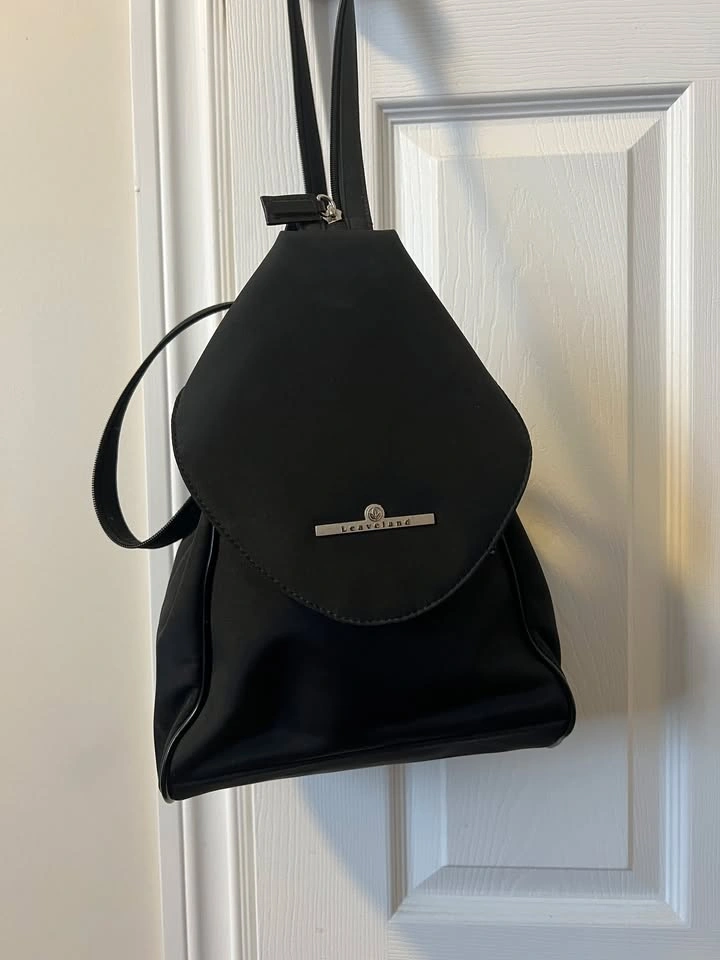 Black Minimalist Backpack Purse - photo 2