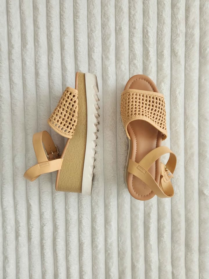 Tan & Cream Chunky Platform Espadrille Sandals - photo 2
