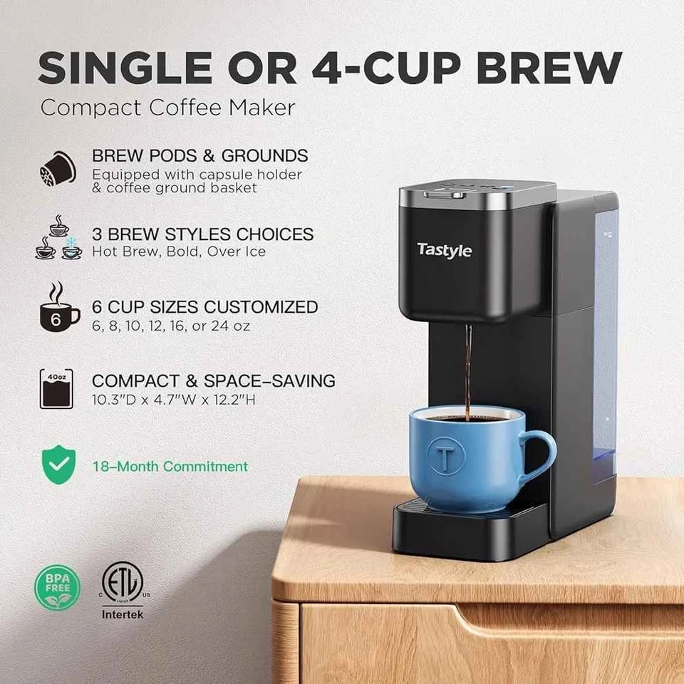 Tastyle Single Serve Coffee Maker, Iced and Hot Coffee Machine f - photo 2