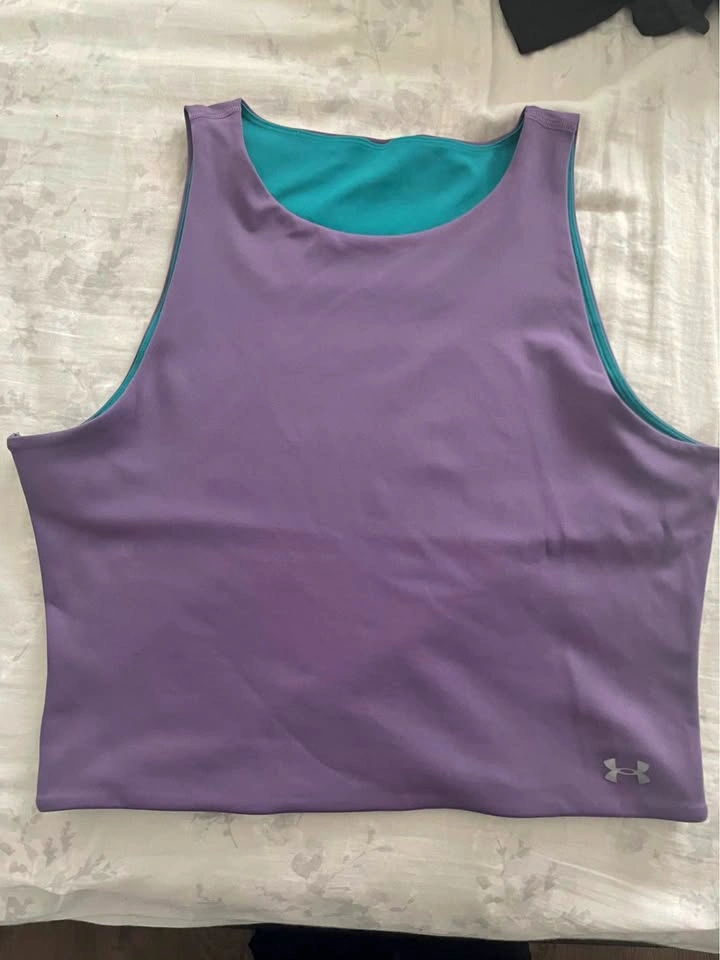 Under Armour reversible crop top purple teal