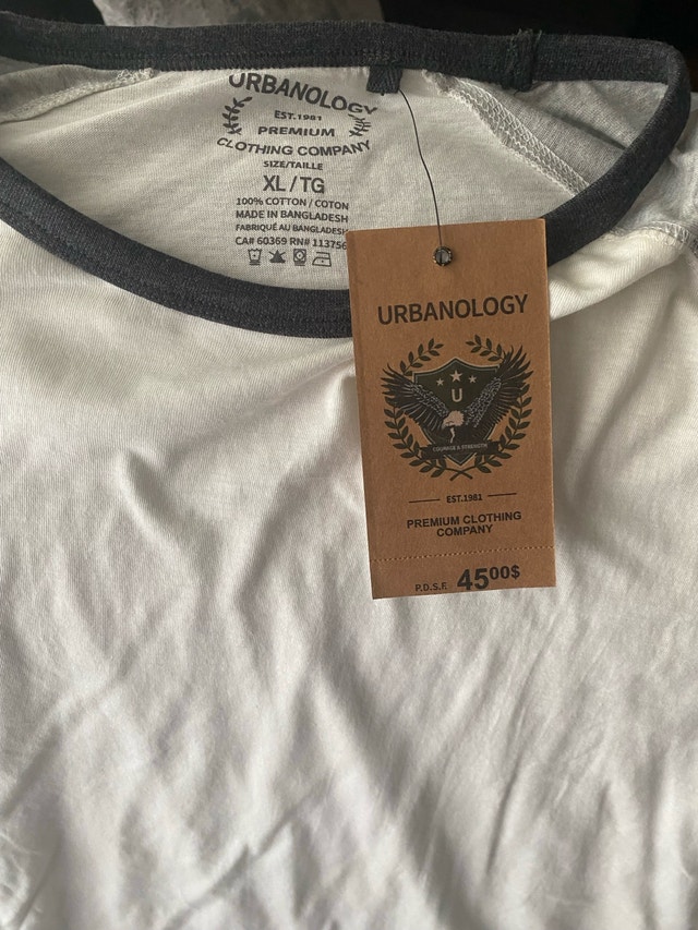 Urbanology Shirt - New with Tags - XL - 100% Cotton