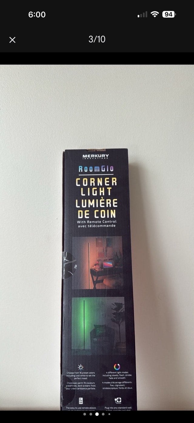 NEW Corner Floor Lamp (4.6ft) - Roomgio RGB LED Light - photo 2