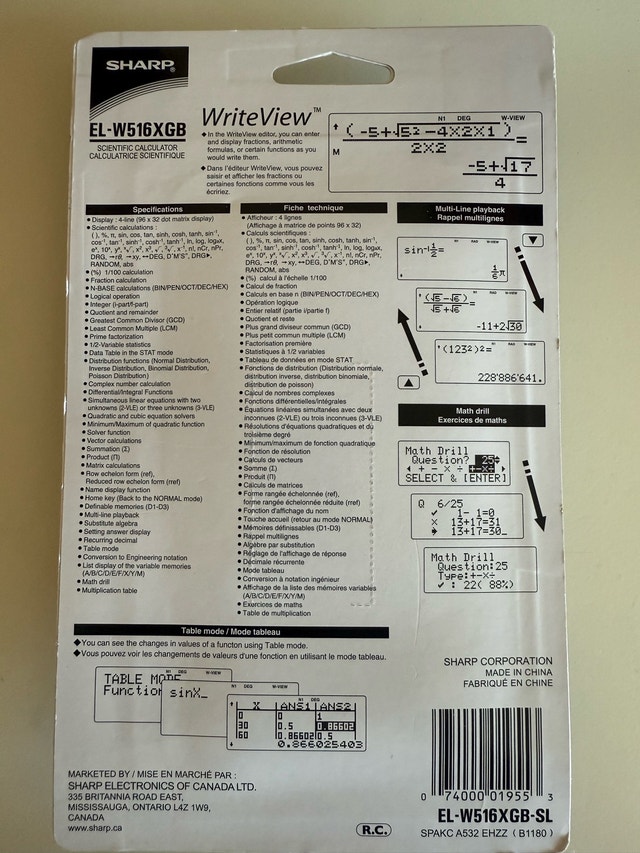 Sharp EL-W516XGB-SL Scientific Calculator (Brand New) - photo 2
