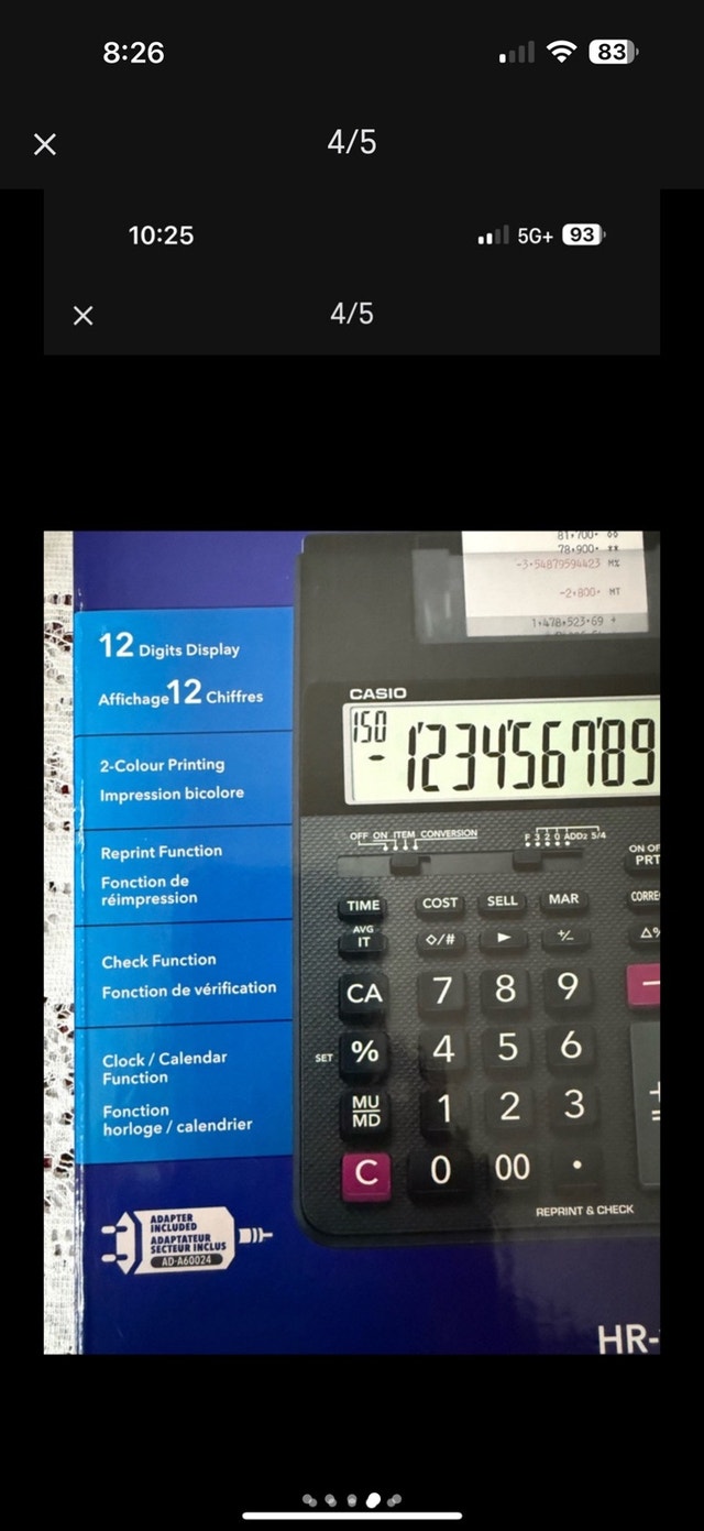 CASIO MINI DESKTOP PRINTING CALCULATOR HR-170RC (Sealed) - photo 4
