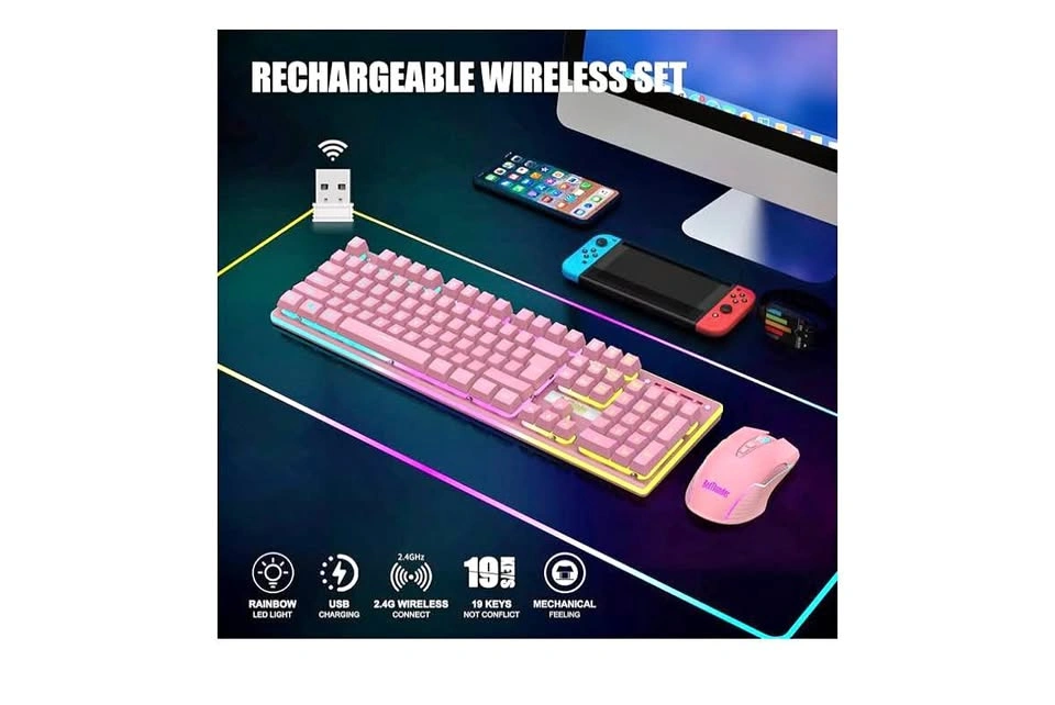 RedThunder K10 Wireless Gaming Keyboard & Mouse Combo (Pickering