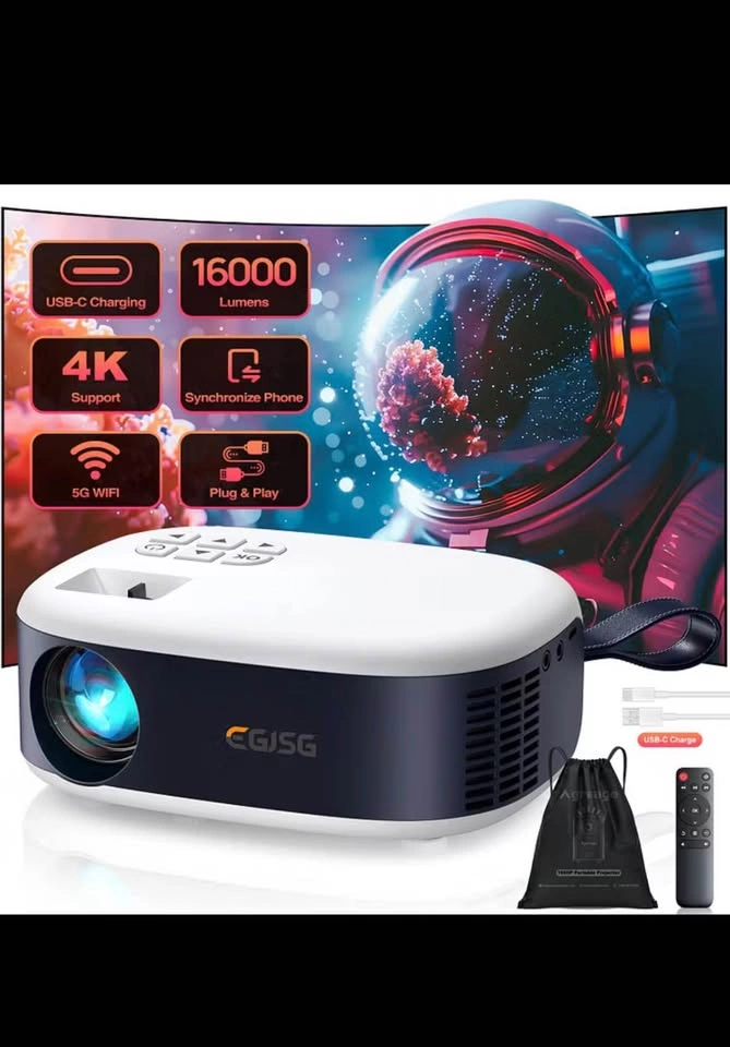 Projector with Wifi & Bluetooth - Outdoor 1080P, USB-C - photo 2