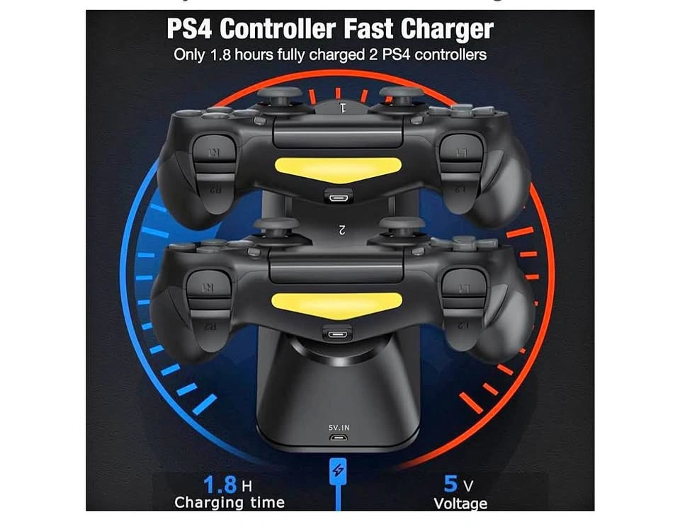 PS4 Controller Charger Dock Station with Charging Cable, Fast-Ch