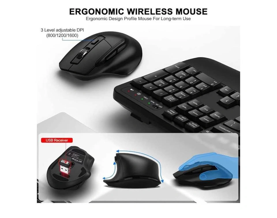 Ergonomic Wireless Keyboard and Mouse Combo - PICKERING - photo 4